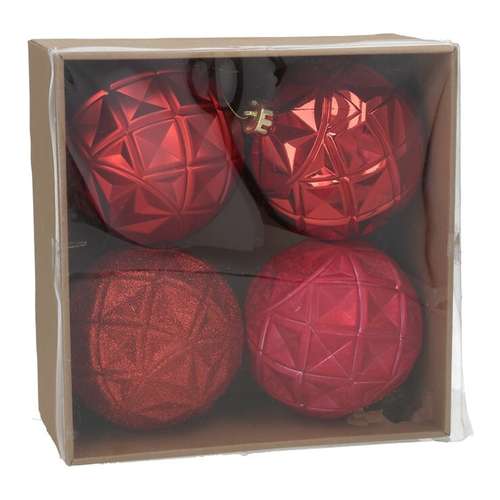 Conjunto x4 bolas de Natal 12 cm