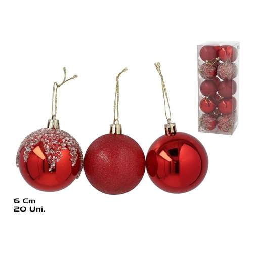 Caixa x20 bolas de Natal 6 cm