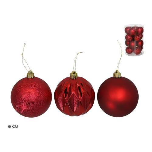Tubo x16 bolas de Natal NIZA 8 cm