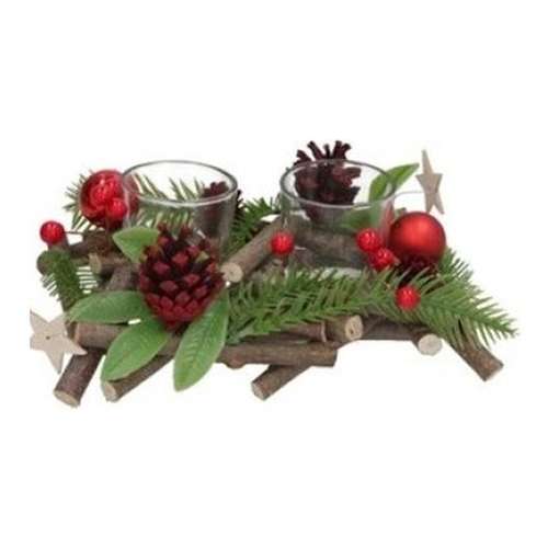 Conjunto x2 castiçais de Natal